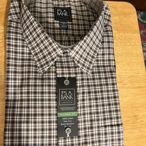 Jos. A. Bank black and tan casual button down shirt in 2X